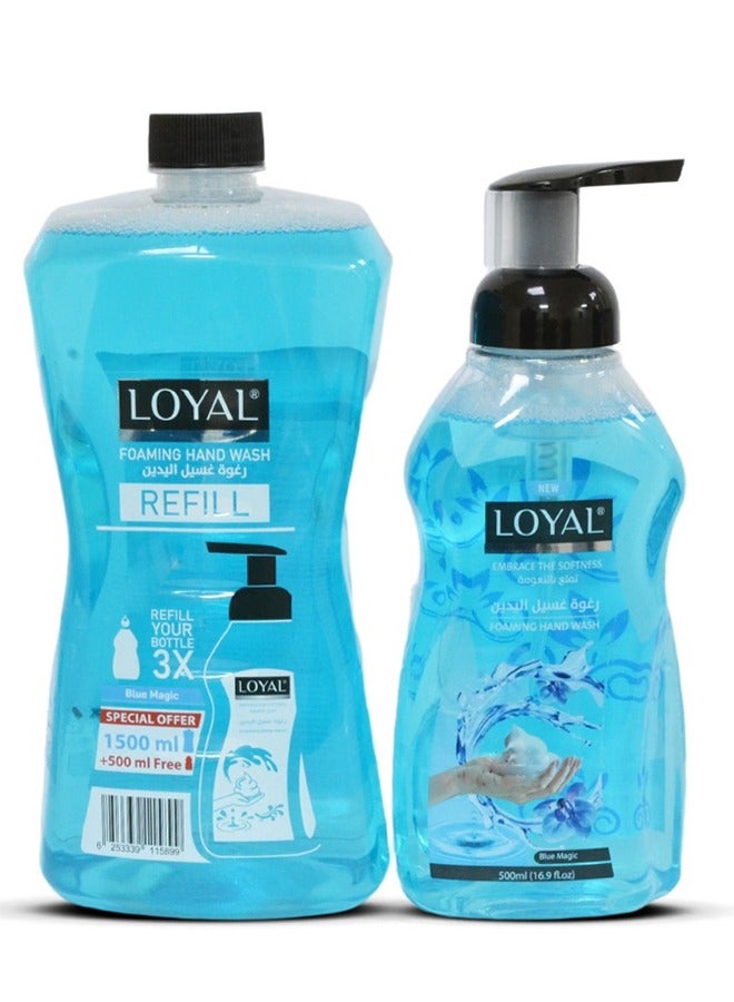 loyal Foaming Hand Wash Refill 1500ML + 500ML Blue Magic - Image 1