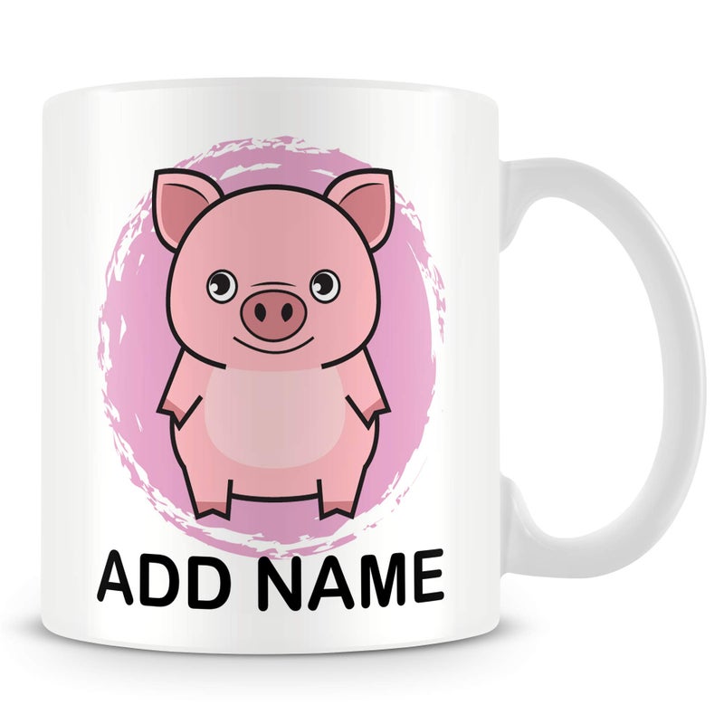 MUGGZ Pig Mug  Personalised Cup with Name  Gift for Kids
