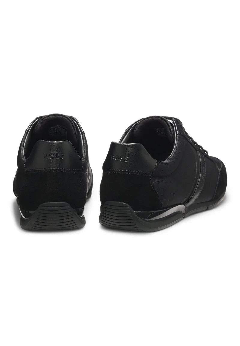 BOSS Mixed-material trainers with suede and faux leather