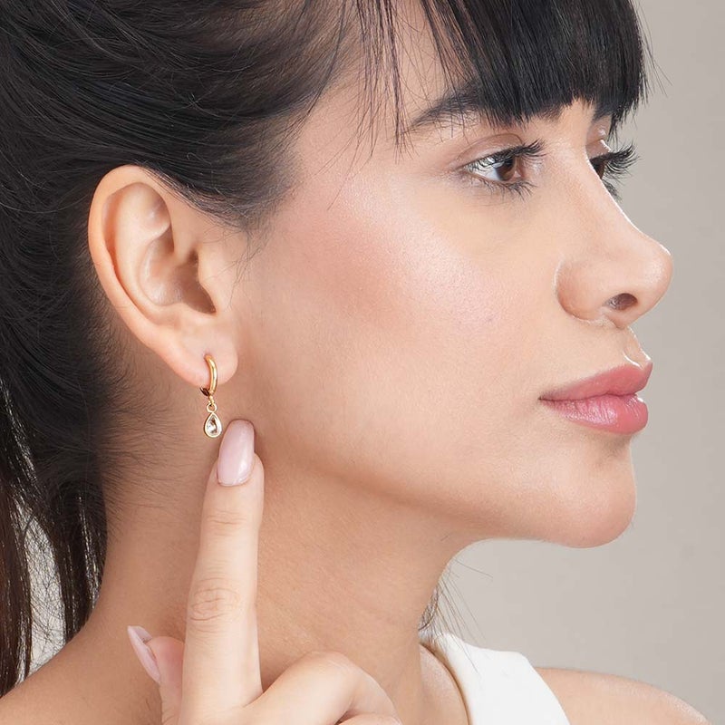Palmonas أقراط هوك دائرية منفردة من باليموناس للنساء - مقاومة للماء ومضادة للتأكسد - Image 4