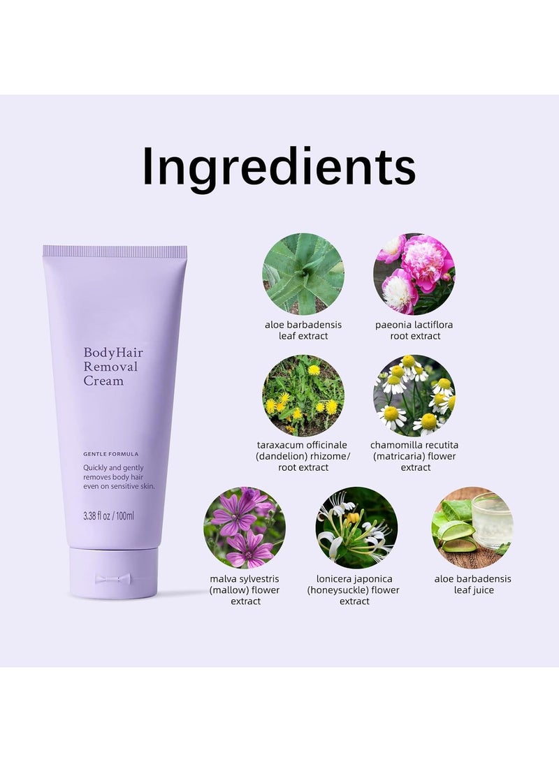 ATRJSZ Body Hair Removal Cream-Pain free Hairs Removal Cream for Sensitive Skin with a Neutral Formula for Hair Removal and Skincare 2-in-1,Durable and Smooth for Men and Women - Image 2
