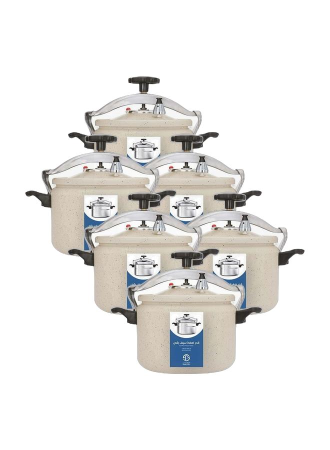 Saif Plus 6 Pack Saif Plus Aluminium Granite Pressure Cooker Beige 11 Liters - Image 1