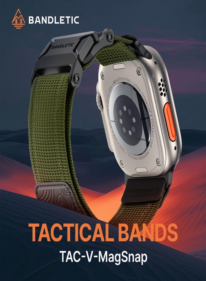 Bandletic سوار Bandletic متوافق مع ساعة Apple Watch Ultra 2، سوار بمشبك مغناطيسي مصمم لساعة Apple Watch iWatch مقاس 49 مم (Ultra3 Ultra)، 46 مم (Series 11 10)، 45 مم (9/8/7)، 44 مم (SE3/SE2/SE/6/5/4)، 42 مم (3/2/1). - Image 2