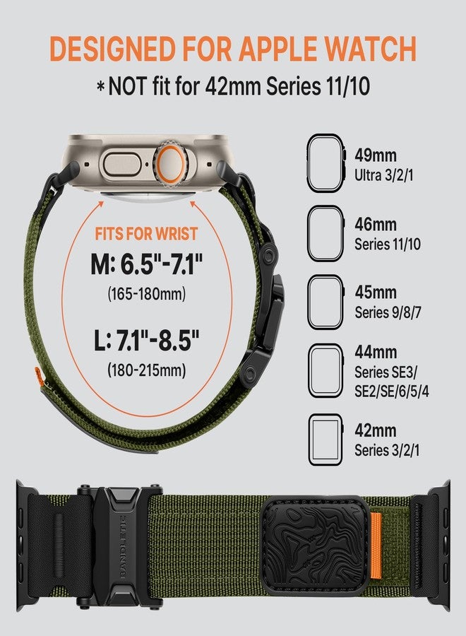 Bandletic سوار Bandletic متوافق مع ساعة Apple Watch Ultra 2، سوار بمشبك مغناطيسي مصمم لساعة Apple Watch iWatch مقاس 49 مم (Ultra3 Ultra)، 46 مم (Series 11 10)، 45 مم (9/8/7)، 44 مم (SE3/SE2/SE/6/5/4)، 42 مم (3/2/1). - Image 4