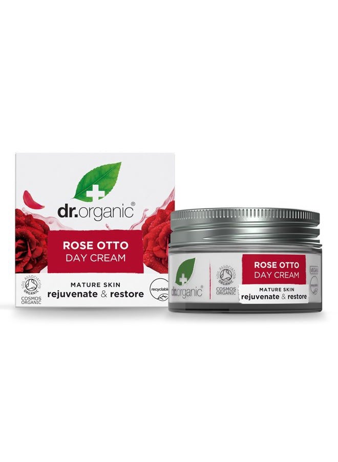 dr.organic Rose Otto Day Cream | Hydrates and Rejuvenates, Supports Healthy-Aging, Natural, Certified Organic, Paraben & SLS-Free, 50 mL / 1.7 fl oz - Image 1