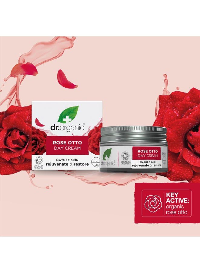 dr.organic Rose Otto Day Cream | Hydrates and Rejuvenates, Supports Healthy-Aging, Natural, Certified Organic, Paraben & SLS-Free, 50 mL / 1.7 fl oz - Image 4