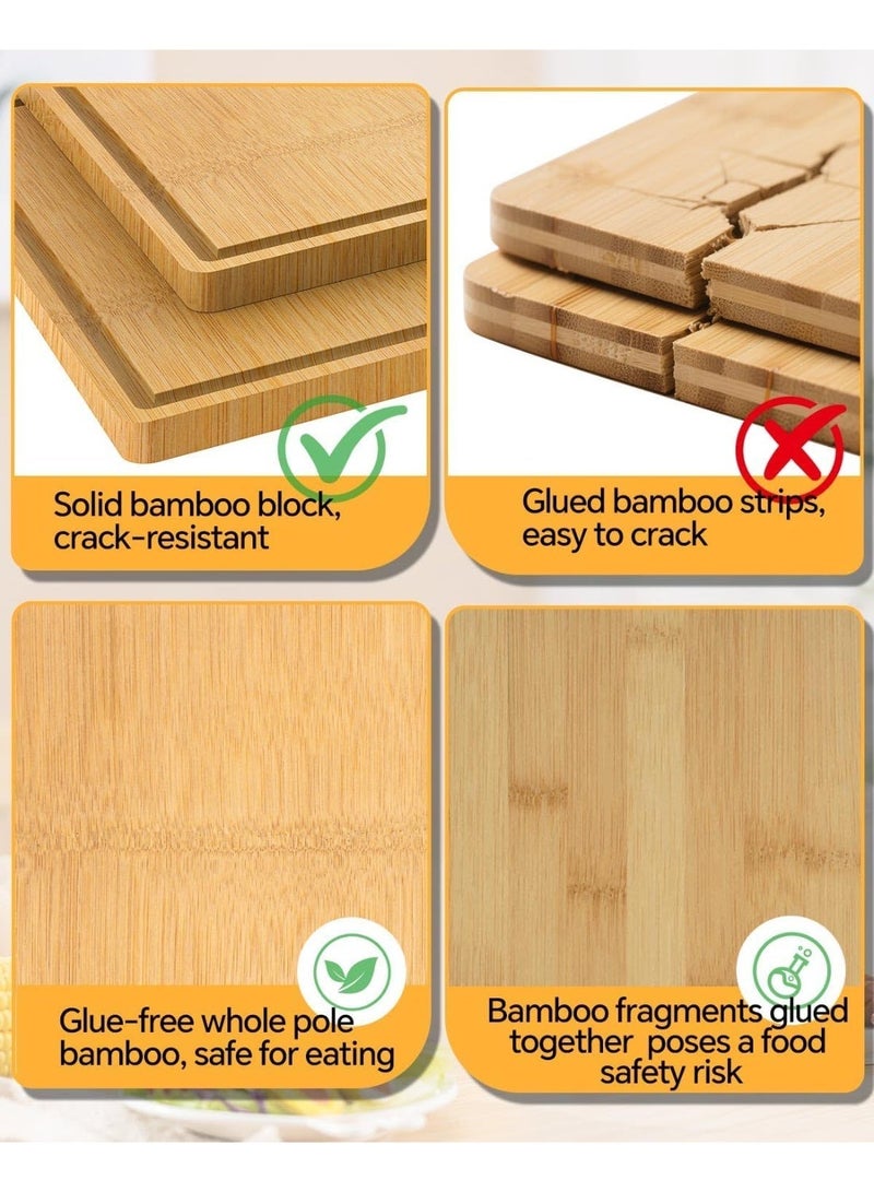Bukela Double Sided Kitchen Cutting Board Pure Titanium Alloy & Natural Bamboo Food Grade Chopping Board, Non-Stick Wear Resistant Easy Clean - Image 2