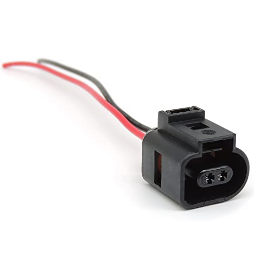 HiSport 2 Pin Temperature Sensor Wiring Harness Connector - Compatible with Auddi A4 A6 A8 Q5 Q7 Replace# 1J0973702 - Image 1