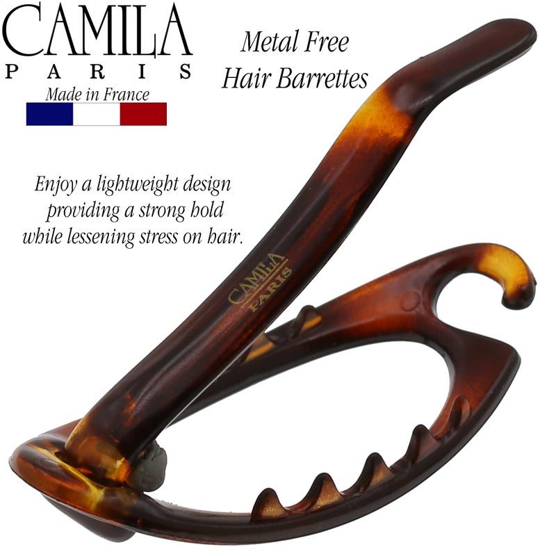 Camila Paris CP2316 French Hair Barrette Clip, Flexible Ponytail Holder No Metal Parts, Strong Hold Grip Hair Clips for Women, No Slip and Durable Styling Girls Hair Accessories, Made in France - Image 5