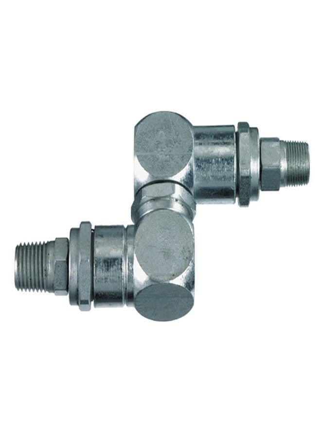 Lincoln 81387 High Pressure Universal Grease Swivel Nozzle for Control Valves and Meters, 1/2"-27 (M) x 1/4" NPT (M) Thread Size, 4500 PSI Maximum, Coil Spring Prevents Hose Kinking - Image 2