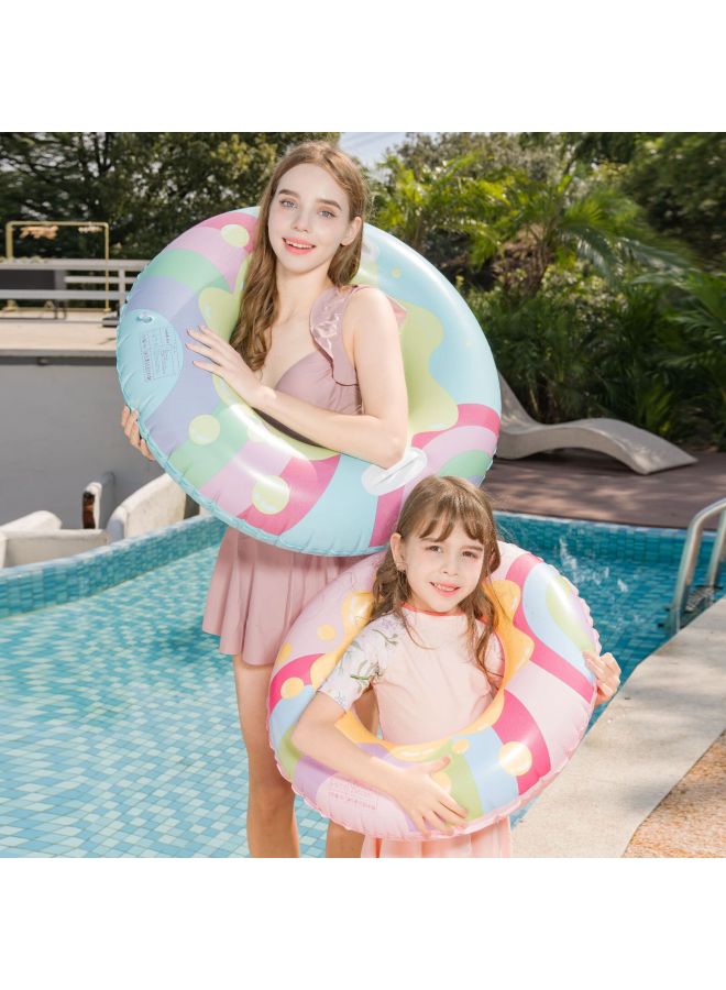 Generic Thickened Fashion Lucky Bubble Swimming Ring With Handle Inflatable Adult Swimming Ring Beginner Underarm Ring-Outer Diameter After Inflation:70# Suitable For 5-9 Years Old-Inside Diameter After Inflation:Elegant Cloud Swimming Ring  - Image 4