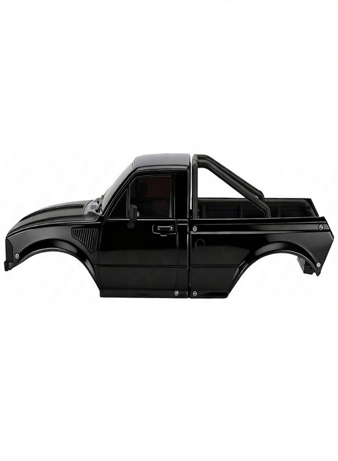 AMK SCX24 Body, 1/24 Pickup Hard Body Shell with Bed Rack, RC Truck Body for Axial SCX24 C10 Bronco Wrangler Base Camp 4Runner, Scale RC Crawler Accessories (Black) - Image 5