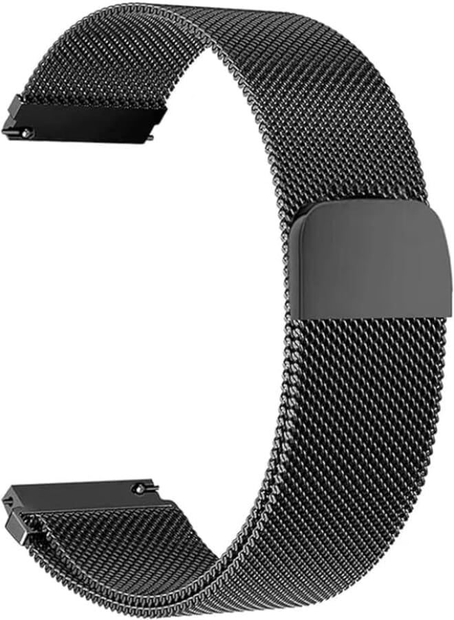 G-Power Stainless Steel Replacement Wrist Band Strap With Elegant Simple Design And High Elasticity Design Specially For HuaweiSmart Watches 22 Mm - Black 