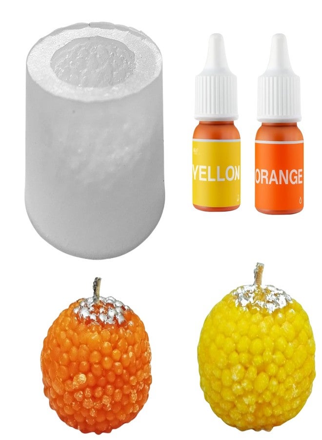 R Wellness قالب سيليكون ثلاثي الأبعاد على شكل لادو من آر ويلنس® لصنع الشموع، قالب موتيشور لادو، صابون، راتنج، فنون وحرف يدوية، أصفر وبرتقالي، 5 مل لكل لون، طقم صنع الشموع - Image 1