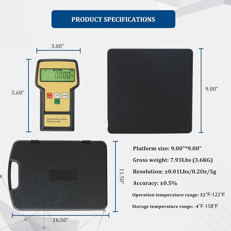 P PBAUTOS 220LBS Electronic Digital Refrigerant Charging Weight Scale - Image 2