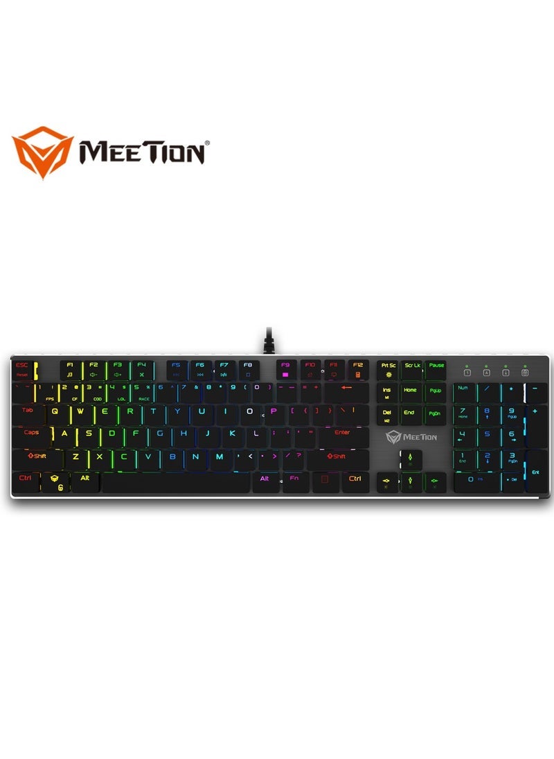 Meetion MEETION MK80 Ultrathin Mechanical RGB Backlit Gaming Keyboard – Ergonomic Full-Key Layout with Blue Mechanical Switches, Chocolate Low-Profile Keycaps, Full Anti-Ghosting, Gold-Plated USB for Stable Connectivity, Slim & Stylish Design – Black  - Image 5