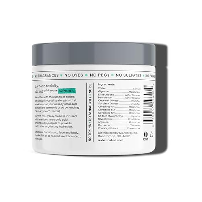 Untoxicated Moisturizing Cream - Facial Moisturizer & Body Cream for Sensitive Skin and NEA Approved for Eczema Relief - Ceramides & Hyaluronic Acid with No Common Irritants - Image 2