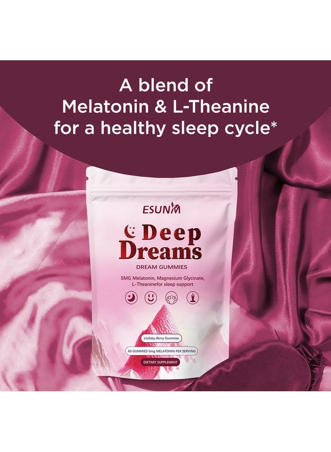 ESUNM ESUNM Deep Dream Sleep Gummies with 5mg Melatonin, Magnesium, Glycinate, L-Theanine for Sleep Support- Non-Habit Forming Sleep Supplement,60 Gummies, 30 Day Supply  - Image 4