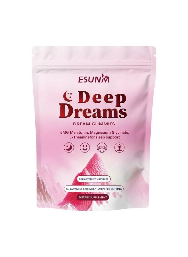 ESUNM ESUNM Deep Dream Sleep Gummies with 5mg Melatonin, Magnesium, Glycinate, L-Theanine for Sleep Support- Non-Habit Forming Sleep Supplement,60 Gummies, 30 Day Supply  - Image 1