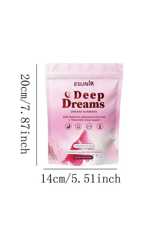 ESUNM ESUNM Deep Dream Sleep Gummies with 5mg Melatonin, Magnesium, Glycinate, L-Theanine for Sleep Support- Non-Habit Forming Sleep Supplement,60 Gummies, 30 Day Supply  - Image 2