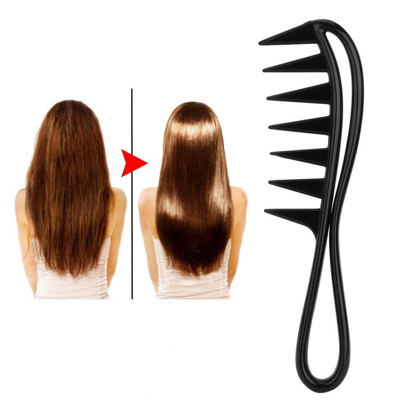 Faigy Wide Tooth Detangling Comb Shower Flexible Comb Wide Spacing Teeth Comb Anti-Static Detangling Shampoo Comb for Long, Thick, Curly, Wet, Dry and Most Hair Types Black - Image 3
