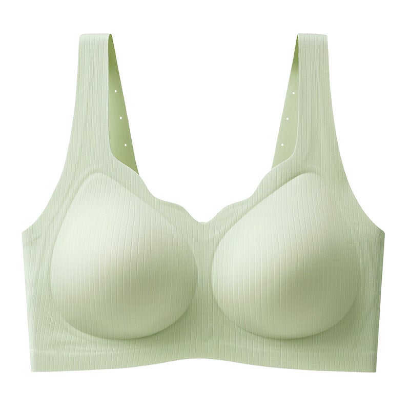 Black Technology Jelly Bra Soft Support Wireless Small Chest Push Up Anti-Sagging Sports Seamless Underwear - Image 1