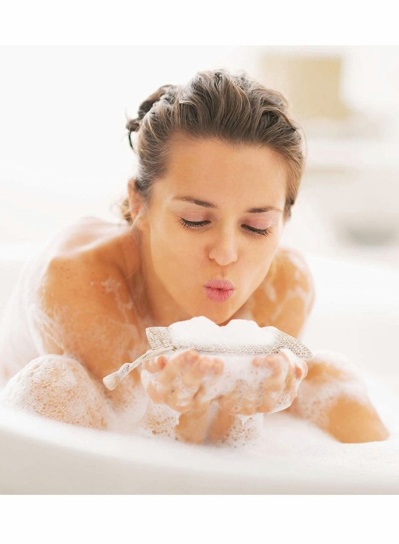 Excefore حقيبة صابون مقشرة، 20 قطعة حافظة صابون طبيعية من راميه حقيبة صابون مصنوعة يدوياً أكياس حفظ الصابون الشبكية مع سلك قابل للسحب لاستخدام الحمام والدش - Image 5