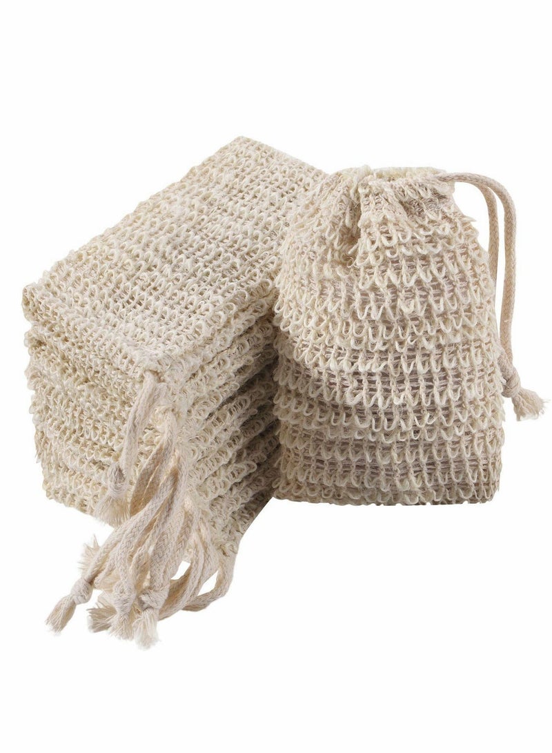 Excefore حقيبة صابون مقشرة، 20 قطعة حافظة صابون طبيعية من راميه حقيبة صابون مصنوعة يدوياً أكياس حفظ الصابون الشبكية مع سلك قابل للسحب لاستخدام الحمام والدش - Image 1