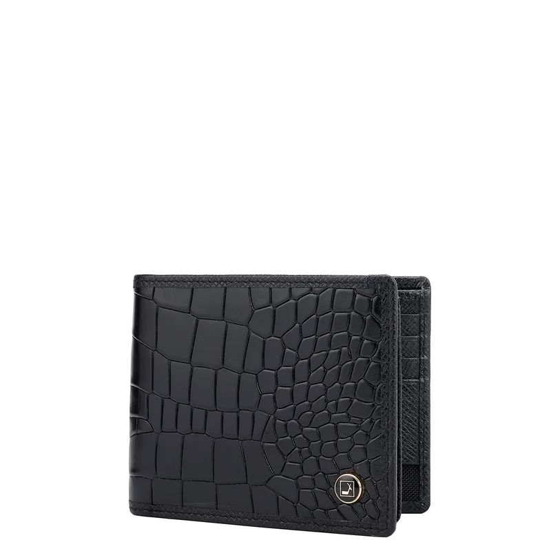 دا ميلانو محفظة جلدية سوداء للرجال