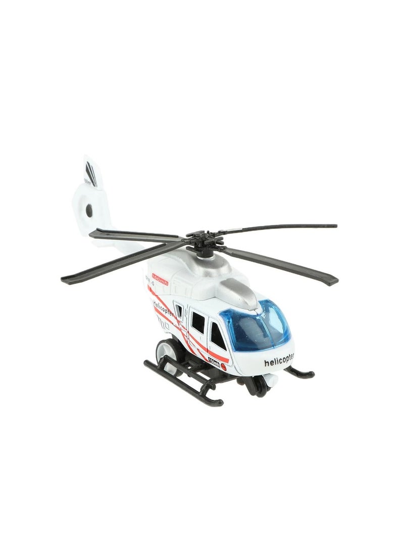 Toy Box Police Helicopter Model (1/43 Scale) Mini Pull Back Toy for Kids - Image 1