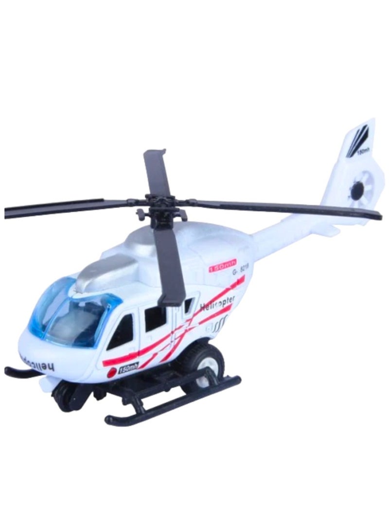 Toy Box Police Helicopter Model (1/43 Scale) Mini Pull Back Toy for Kids - Image 2