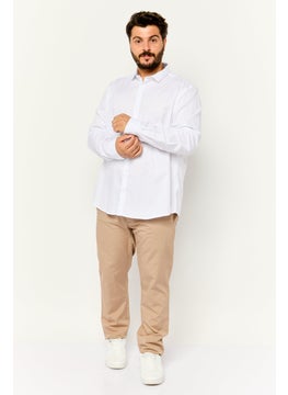 Jules Men Regular Fit Solid Long Sleeves Casual Shirt, White  - Image 3