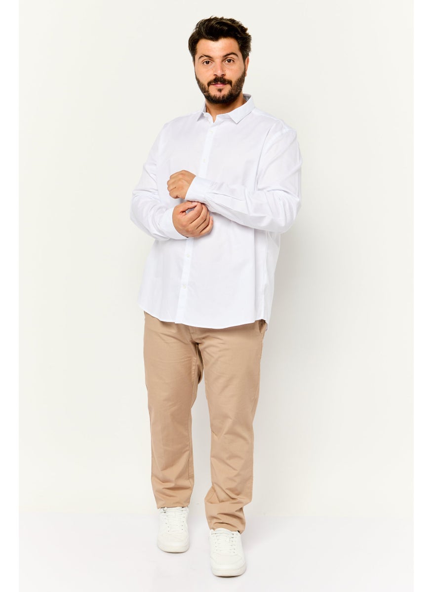 Jules Men Regular Fit Solid Long Sleeves Casual Shirt, White  - Image 3