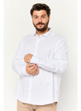 Jules Men Regular Fit Solid Long Sleeves Casual Shirt, White  - Image 1