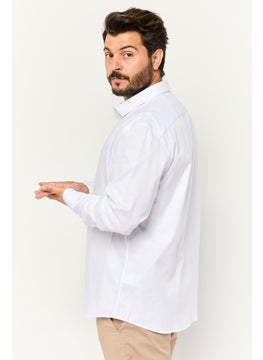 Jules Men Regular Fit Solid Long Sleeves Casual Shirt, White  - Image 2