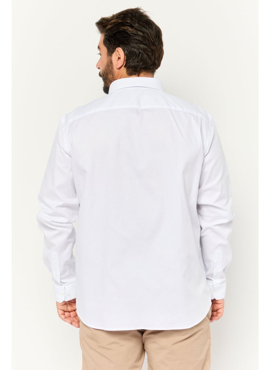 Jules Men Regular Fit Solid Long Sleeves Casual Shirt, White  - Image 4