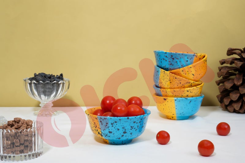 Oicia Hand Painted Ceramic Cereal Bowls Set - Ceramic Bowls for Soup, Salad, Dessert, Oatmeal and Breakfast - Dishwasher & Microwave Safe - 150 Ml 10 CM - Dinner Bowls for Eating (Multi, 2 Pc) - Image 4