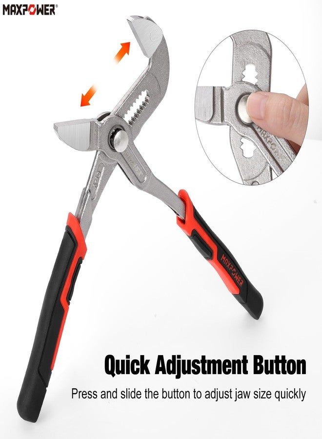 MAXPOWER Pliers Wrench, 7”&10” Pliers Wrench Set with Smooth Jaws, Soft Grip Rubber Handles - Image 3