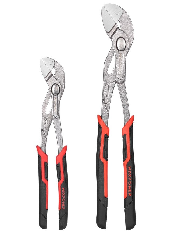 MAXPOWER Pliers Wrench, 7”&10” Pliers Wrench Set with Smooth Jaws, Soft Grip Rubber Handles - Image 1