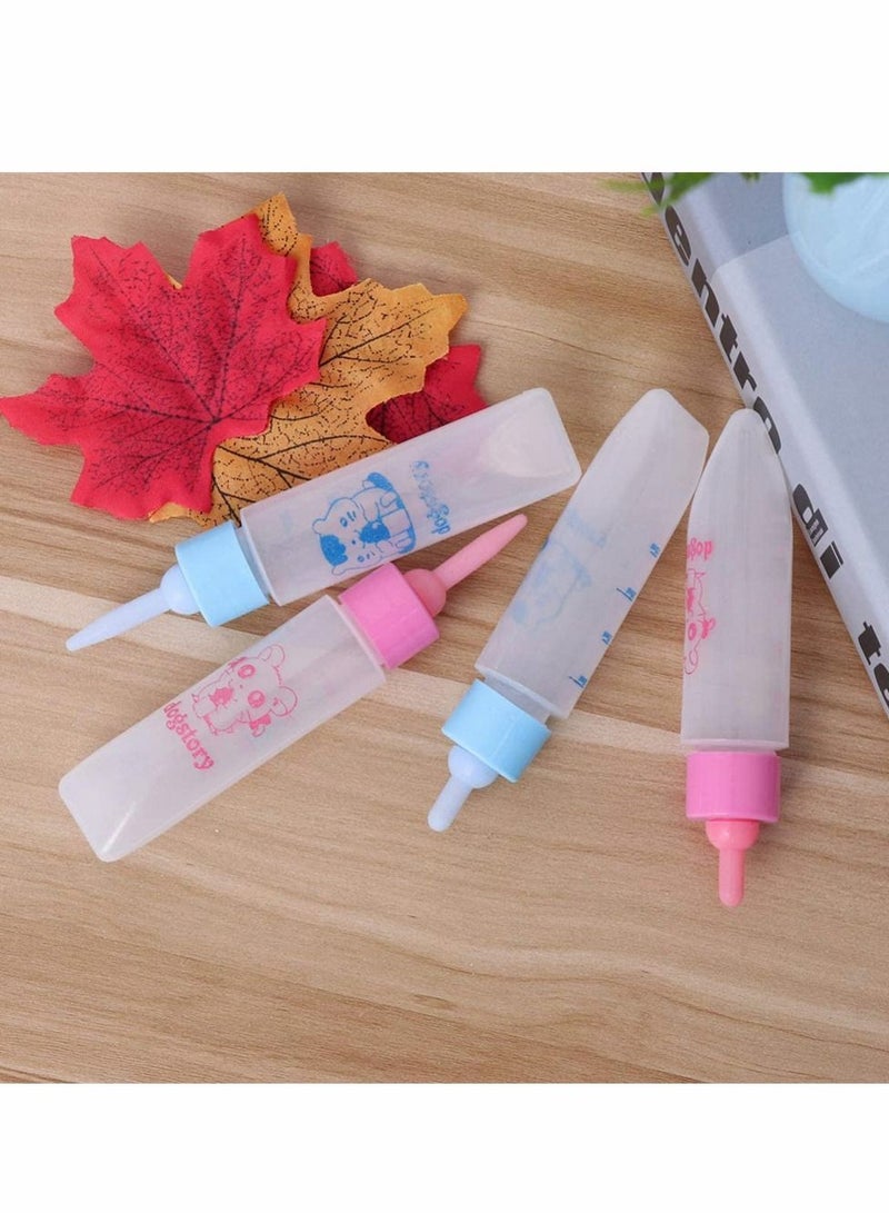 SYOSI زجاجة تغذية الحيوانات الأليفة لحديثي الولادة، 4 قطع، زجاجة رضاعة حليب الحيوانات الأليفة، زجاجة رضاعة، زجاجة رضاعة، تغذية حليب الماء للجرو، السنجاب، القطط، الهامستر، الحيوانات الصغيرة - Image 4