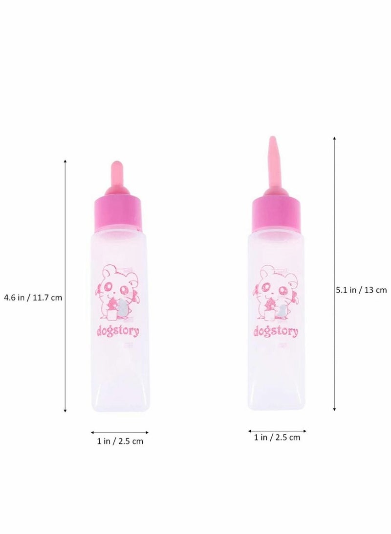 SYOSI زجاجة تغذية الحيوانات الأليفة لحديثي الولادة، 4 قطع، زجاجة رضاعة حليب الحيوانات الأليفة، زجاجة رضاعة، زجاجة رضاعة، تغذية حليب الماء للجرو، السنجاب، القطط، الهامستر، الحيوانات الصغيرة - Image 5