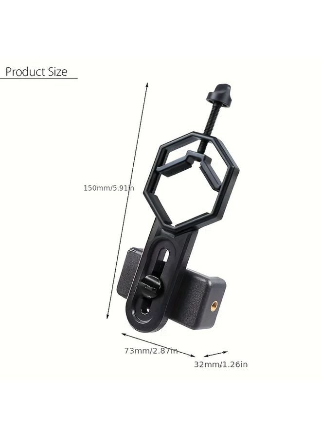 محول الهاتف الذكي الأسود للتلسكوبات والمناظير - حامل مشبك متين من مادة ABS - Image 3