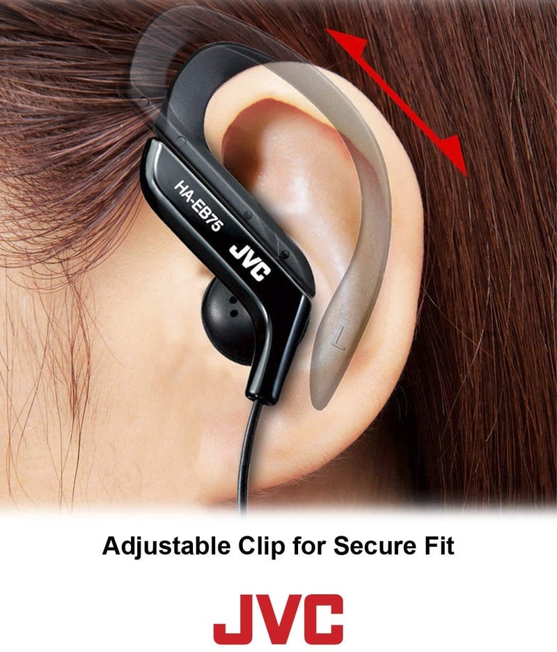 JVC HAEB75W Sports Clip Headphone, White, 1.60 x 4.40 x 3.90 inches - Image 2