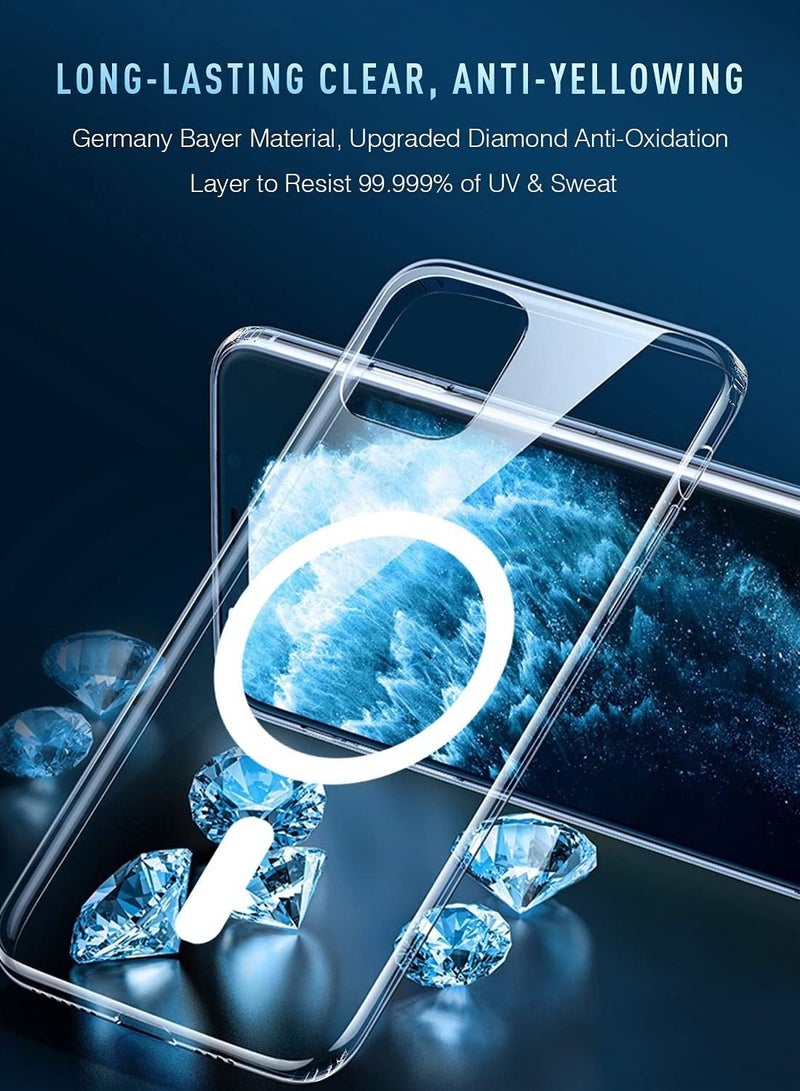 [Protective Magsafe Case Anti Yellowing Hard Back Cover for Apple iPhone 14 Plus 6.7 inch 2022 (Clear)