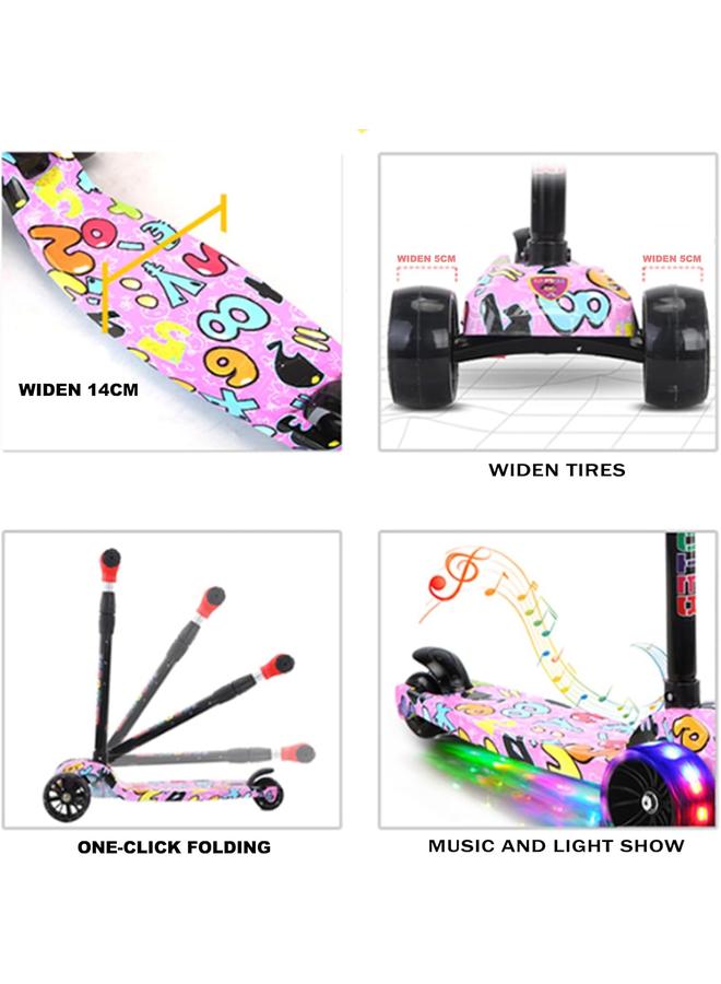 HPMY Kick Scooter,Scooter for Kids 3 Wheel Kick Scooter 3 in 1 Sit-Stand Scooter with Flashing LED Wheels Height-Adjustable Removable Seat Adjustable Handlebar for Boys Girls Toddlers - Image 4
