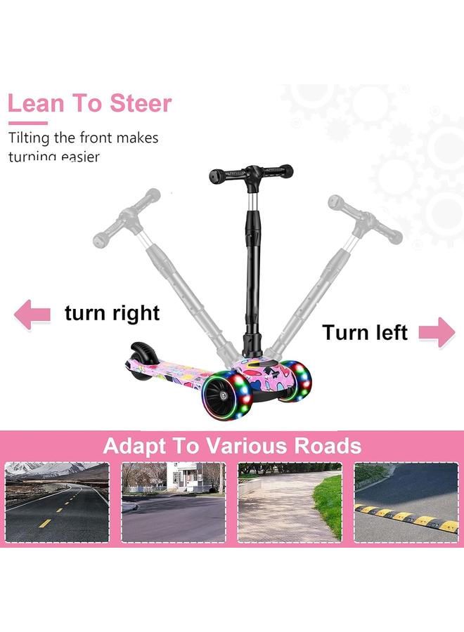 HPMY Kick Scooter,Scooter for Kids 3 Wheel Kick Scooter 3 in 1 Sit-Stand Scooter with Flashing LED Wheels Height-Adjustable Removable Seat Adjustable Handlebar for Boys Girls Toddlers - Image 3
