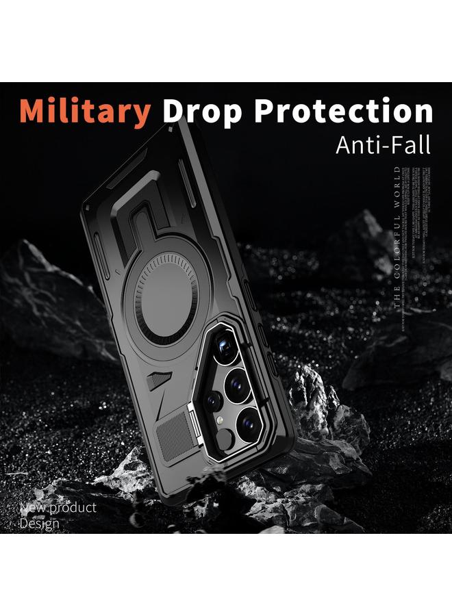 S-TOP Case For Samsung Galaxy S24+ 5G Shield Hollow Frame Holder MagSafe Phone Case - Image 4