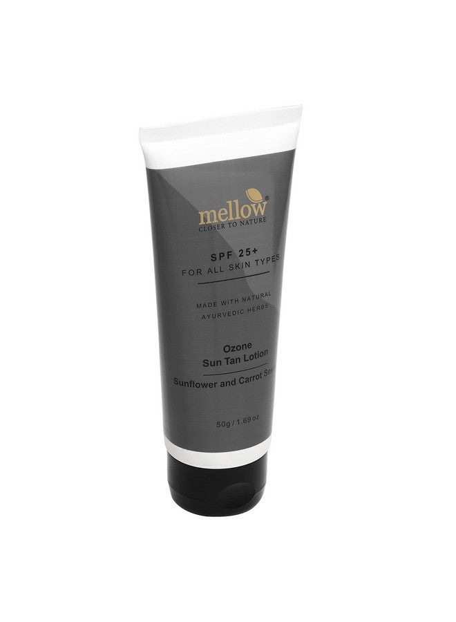 MELLOW لوشن هيربالز أوزون للتسمير (50 مل) مع SPF 25 لبشرة صحية ومشرقة، حماية من حروق الشمس، آمن للبشرة المعرضة لحب الشباب للرجال والنساء، يمتص بسرعة ومناسب لجميع أنواع البشرة - Image 2