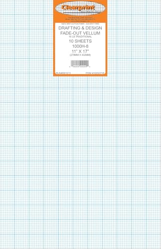 Clearprint أوراق فلامينغو 11" × 17" 1000H بتصميم فلامينغو مع شبكة 8x8 مطبوعة، 16 رطل، 100% قطن، 10 ورقات لكل عبوة، 1 لكل منها - Image 1
