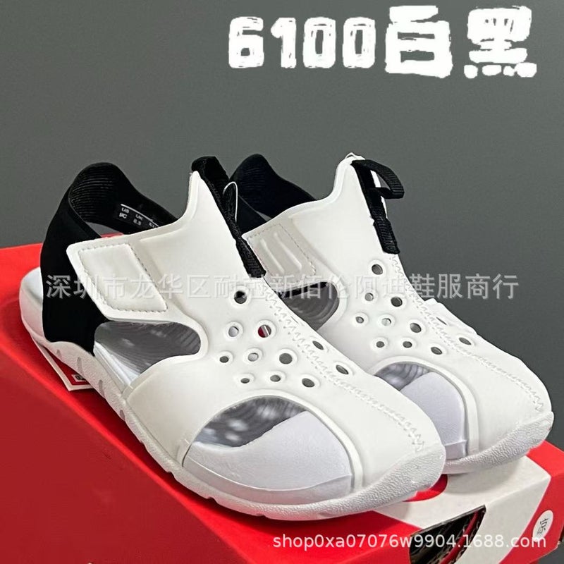 New Putian Airplane Wing Sandals Men'S And Women'S Foot Protection Hole Shoes Summer Water Treading Velcro Shoes Children'S Shoes - Image 1